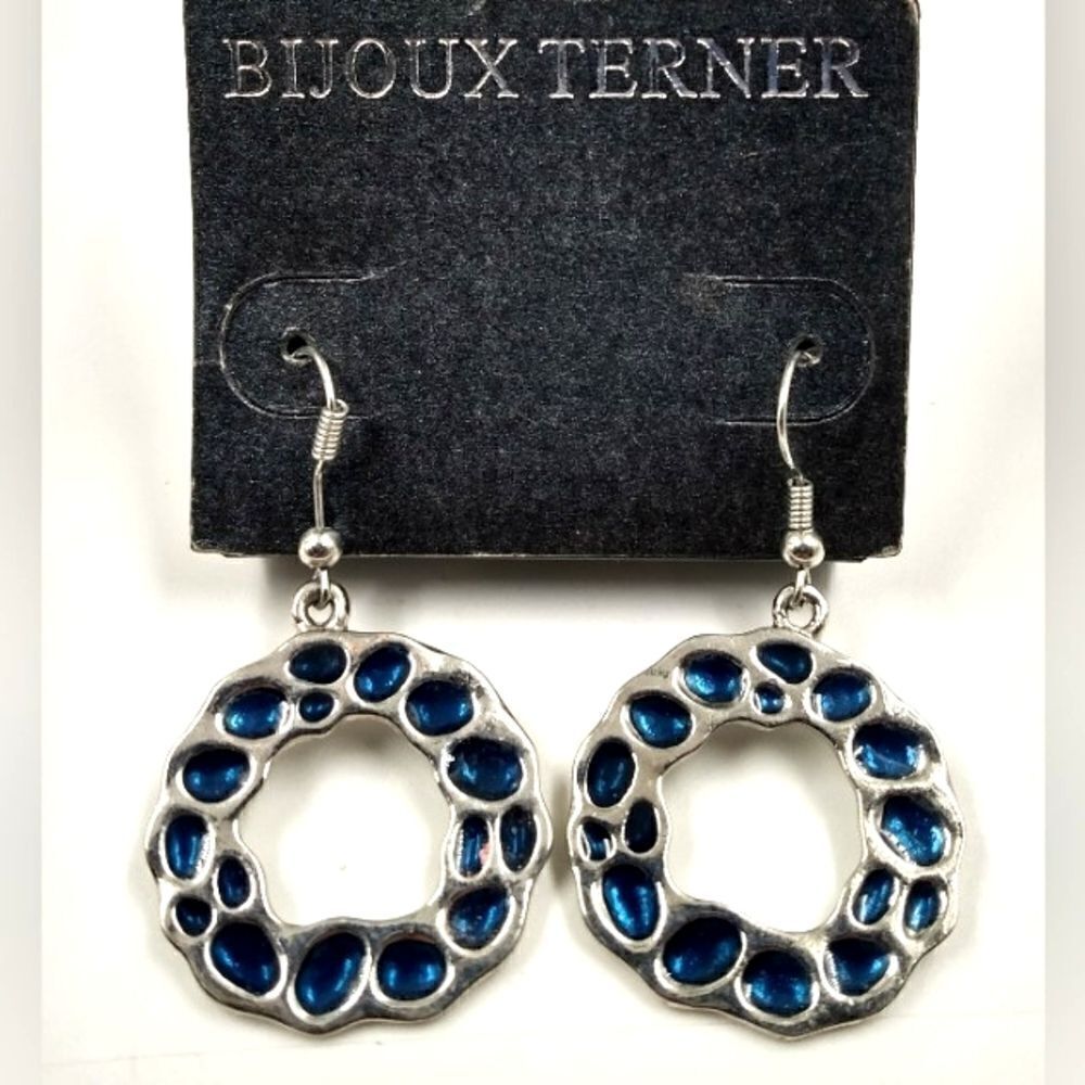 Bijoux Terner Animal Print Earrings Jewelry Blue Stone New